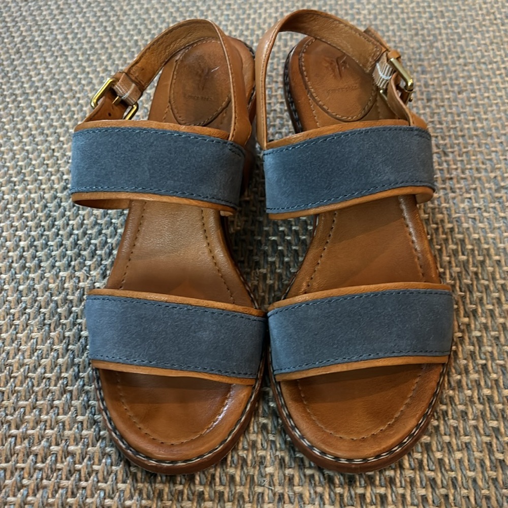 FRYE Brielle overlay sling block heal sandal, 6 - Picture 2 of 8